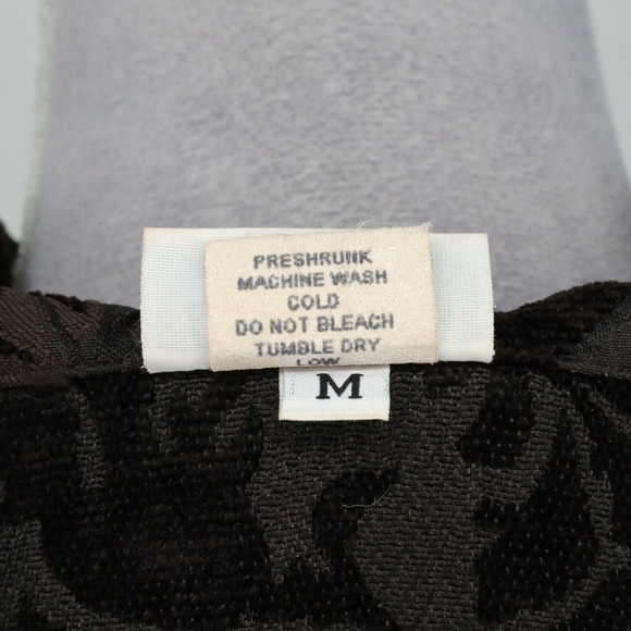 Habitat Jacket Womens Medium Black Brocade Buttons Pockets Fitted Unlined Blazer - Picture 16 of 16